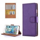 For iPhone 7 Purple Flip Genuine Leather Case with Holder, Card Slots & Wallet