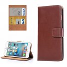 For iPhone 7 Brown Flip Genuine Leather Case with Holder, Card Slots & Wallet