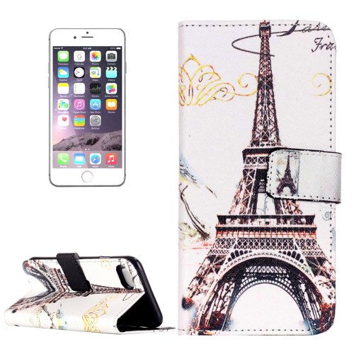 For iPhone 7 Eiffel Tower Leather Case with Holder & Card Slots & Wallet