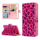 For iPhone 7 Leopard Leather Case with Holder & 9 Card Slots & Wallet