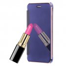 For iPhone 7 Purple Plating Mirror Horizontal Flip Leather Case