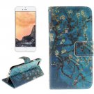For iPhone 7 Plum Pattern Leather Case with Holder, Card Slots & Wallet