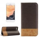 For iPhone 7 Brown Cross-shaped Leather Case with Holder, Card Slots & Wallet