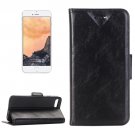 For iPhone 7 Black Crazy Horse Leather Case with Holder, Card Slots & Wallet
