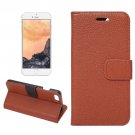 For iPhone 7 Brown Lichee Leather Case with Holder, Card Slots & Wallet