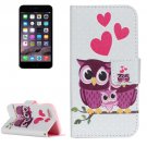 For iPhone 7 Owl Family Leather Case with Holder, Card Slots & Wallet