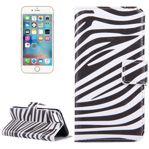 For iPhone 7 Stripes Pattern Leather Case with Holder, Card Slots & Wallet