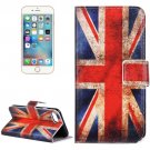 For iPhone 7 UK Flag Pattern Leather Case with Holder, Card Slots & Wallet
