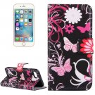For iPhone 7 Butterfly Pattern Leather Case with Holder, Card Slots & Wallet