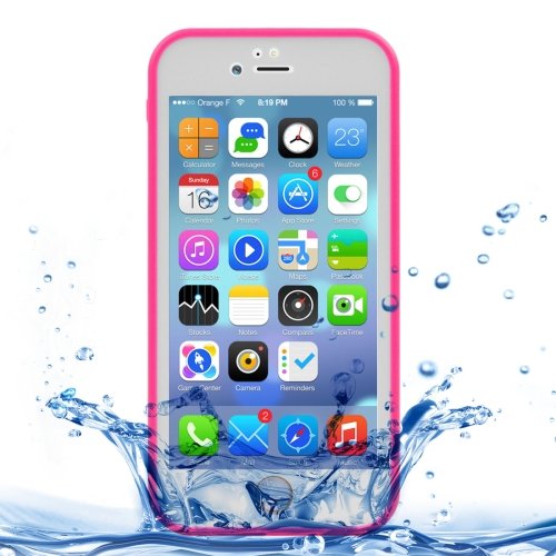 For iPhone 7 Pink Tridimensional Diamond Pattern Life Waterproof Case