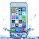 For iPhone 7 Blue Tridimensional Diamond Pattern Life Waterproof Case