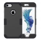 For iPhone 7 Black Separable contrast color PC + Silicone Combination Case