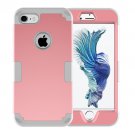 For iPhone 7 Pink Separable contrast color PC + Silicone Combination Case