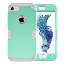 For iPhone 7 Green Separable contrast color PC + Silicone Combination Case