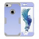For iPhone 7 Purple Separable contrast color PC + Silicone Combination Case