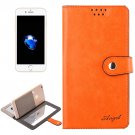 For iPhone 7 Plus Orange Leather Case with Mirror & Holder & Card Slots