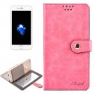For iPhone 7 Plus Pink Leather Case with Mirror & Holder & Card Slots