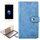 For iPhone 7 Plus Blue Leather Case with Mirror & Holder & Card Slots