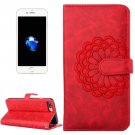 For iPhone 7 Plus Red Flower Leather Case with Holder, Card Slots & Wallet