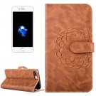 For iPhone 7 Plus Brown Flower Leather Case with Holder, Card Slots & Wallet