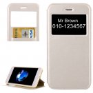 For iPhone 7 Plus Gold Crazy Horse Case with Call ID, Holder & Card Slot