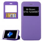 For iPhone 7 Plus Purple Crazy Horse Case with Call ID, Holder & Card Slot