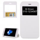 For iPhone 7 Plus White Crazy Horse Case with Call ID, Holder & Card Slot