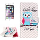 For iPhone 7 Plus Embossed Owl Leather Case with Card Slots, Wallet & Holder
