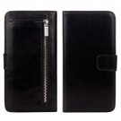 For iPhone 7 Plus Separable Crazy Horse Zipper Wallet Style Black Leather Case
