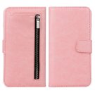 For iPhone 7 Plus Separable Crazy Horse Zipper Wallet Style Pink Leather Case