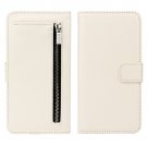 For iPhone 7 Plus Separable Crazy Horse Zipper Wallet Style White Leather Case