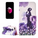For iPhone 7 Plus Flowers Magnetic Leather Case with Holder, CB Slots & Wallet