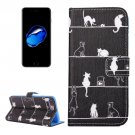 For iPhone 7 Plus Cats PU Leather Case with Holder, CB Slots & Wallet