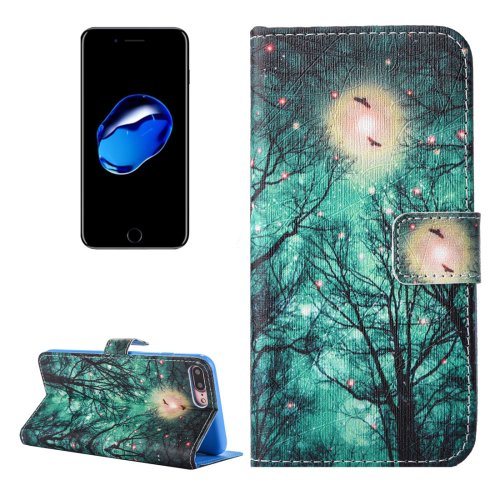 For iPhone 7 Plus Forest PU Leather Case with Holder, CB Slots & Wallet