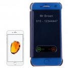 For iPhone 7 Plus Frosted Dark Blue Flip Leather Case with Caller ID Window