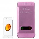 For iPhone 7 Plus Frosted Pink Flip Leather Case with Caller ID Window