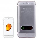 For iPhone 7 Plus Frosted Silver Flip Leather Case with Caller ID Window