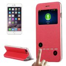 For iPhone 7 Plus Red Flip Leather Case with Call Display ID & Holder