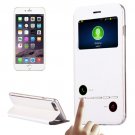 For iPhone 7 Plus White Flip Leather Case with Call Display ID & Holder