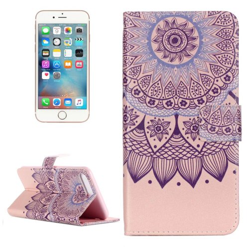 For iPhone 7 Plus Lotus Flip Leather Case with Holder & Card Slots & Wallet