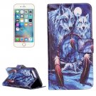 For iPhone 7 Plus Wolves Flip Leather Case with Holder & Card Slots & Wallet