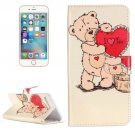 For iPhone 7 Plus Bear Flip Leather Case with Holder & Card Slots & Wallet