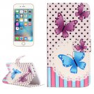For iPhone 7 Plus Butterflies Flip Leather Case with Holder & Card Slots & Wallet