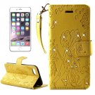 For iPhone 7 Plus Gold Girl Leather Case with Holder & Card Slots & Wallet