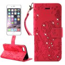 For iPhone 7 Plus Red Girl Leather Case with Holder & Card Slots & Wallet