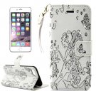 For iPhone 7 Plus White Girl Leather Case with Holder & Card Slots & Wallet