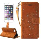 For iPhone 7 Plus Brown Girl Leather Case with Holder & Card Slots & Wallet