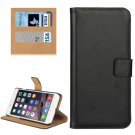 For iPhone 7 Plus Black Geniune Leather Case with Holder, Card Slots & Wallet