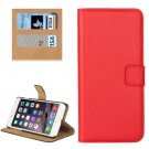 For iPhone 7 Plus Red Geniune Leather Case with Holder, Card Slots & Wallet