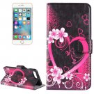 For iPhone 7 Plus Heart Leather Case with Holder, Card Slots & Wallet